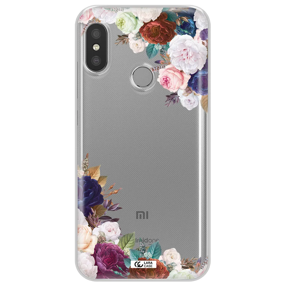 a corner of flowers with leaves Xiaomi Redmi 6 Pro Clear TPU Case