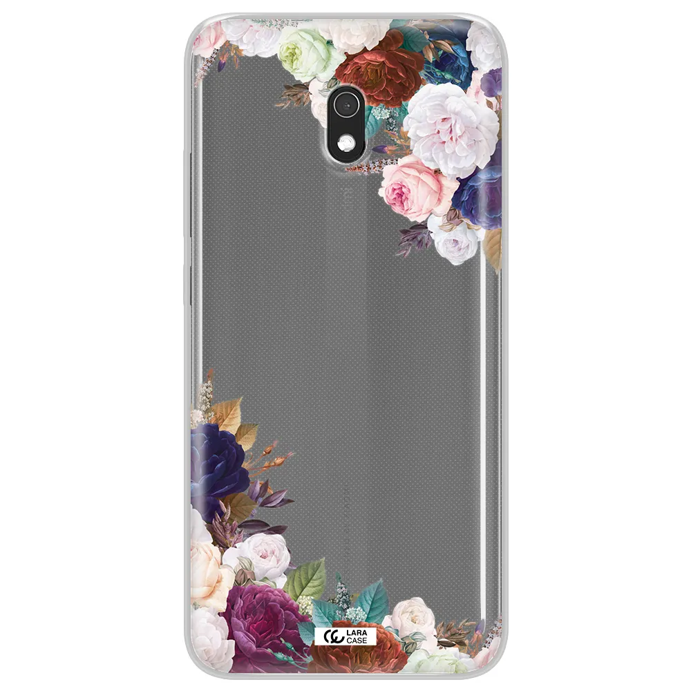 a corner of flowers with leaves Xiaomi Redmi 8A Clear TPU Case