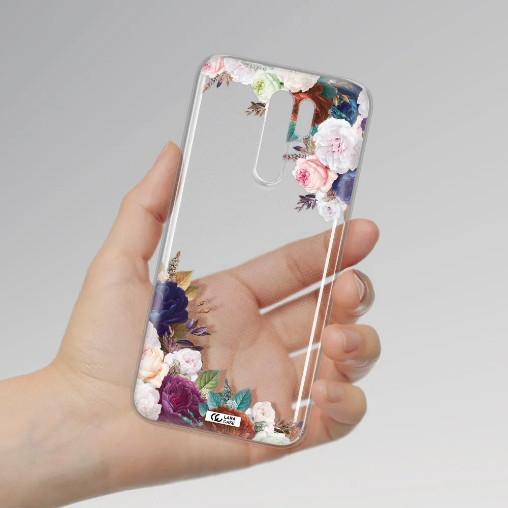 a corner of flowers with leaves Xiaomi Redmi 9 Clear TPU Case