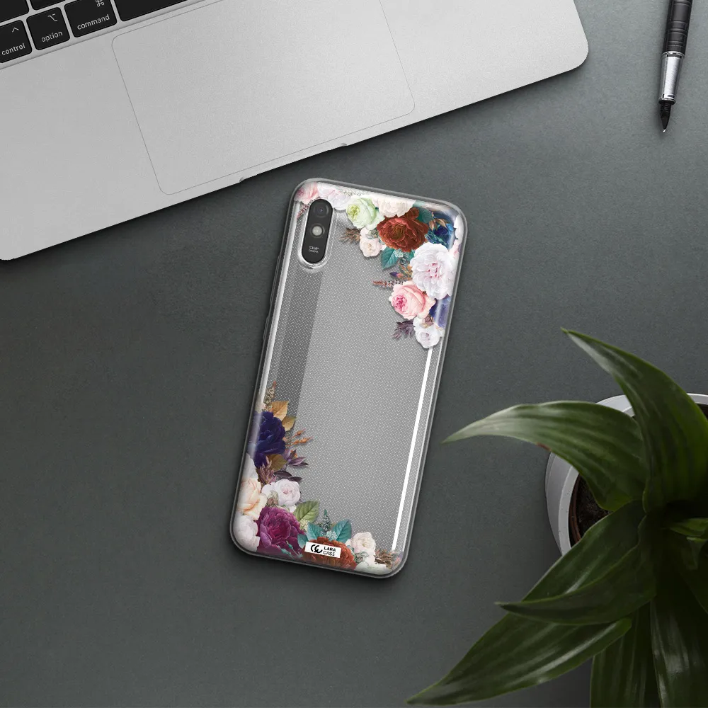 a corner of flowers with leaves Xiaomi Redmi 9A Clear TPU Case