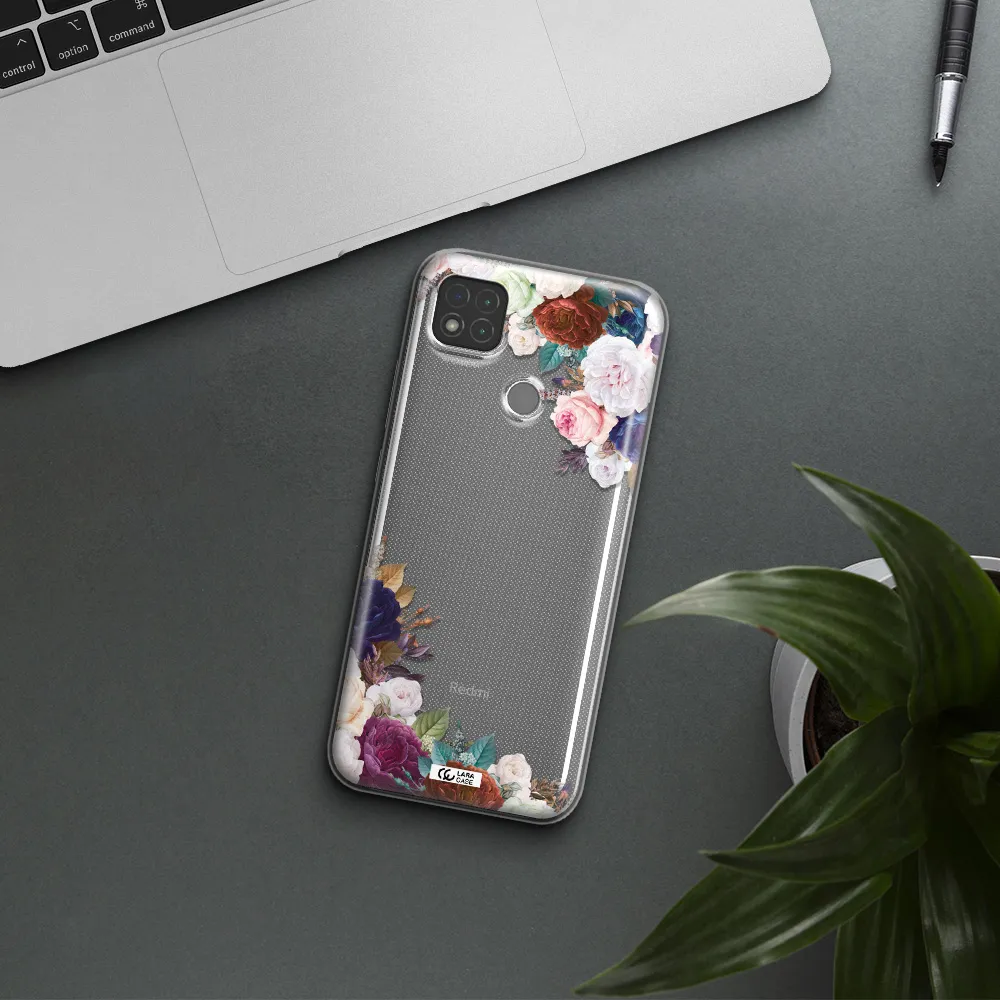 a corner of flowers with leaves Xiaomi Redmi 9C Clear TPU Case
