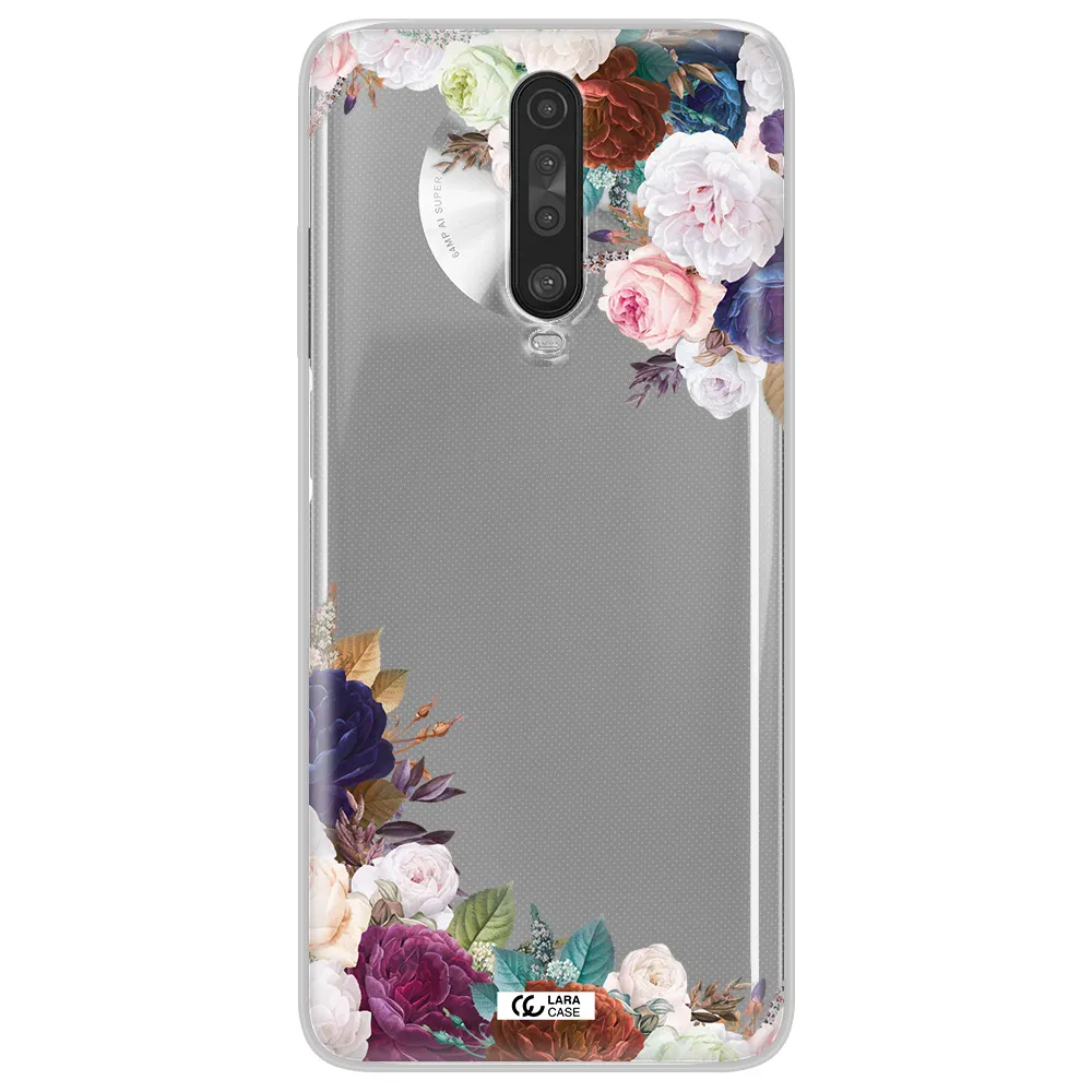 a corner of flowers with leaves Xiaomi Redmi K30 Clear TPU Case