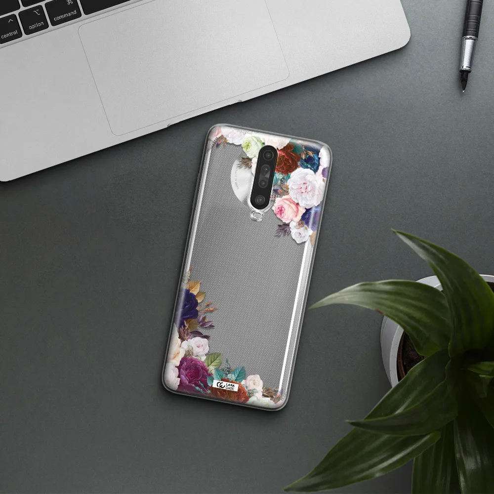 a corner of flowers with leaves Xiaomi Redmi K30 Clear TPU Case
