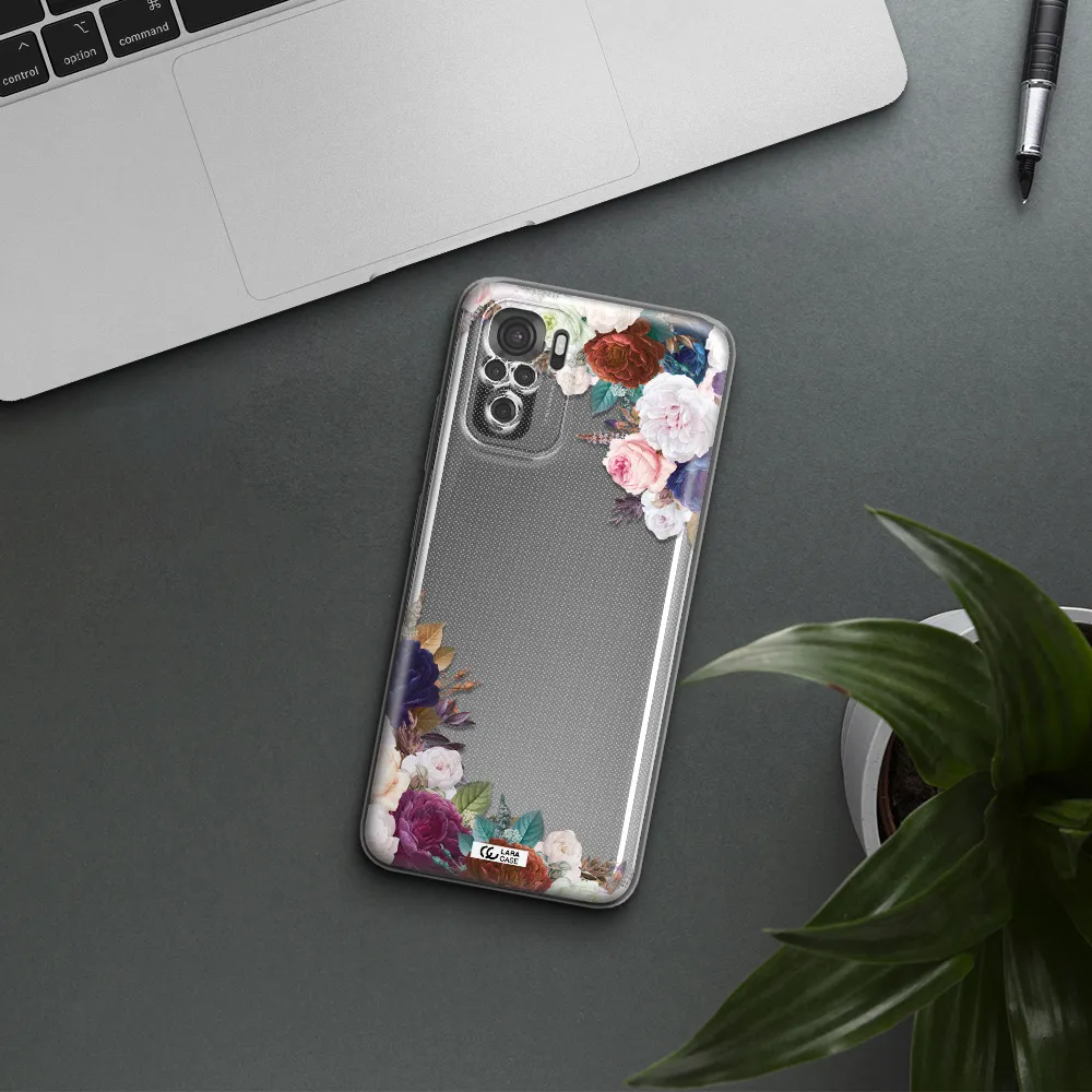 A Corner Of Flowers With Leaves Xiaomi Redmi Note 10S Clear Tpu Case