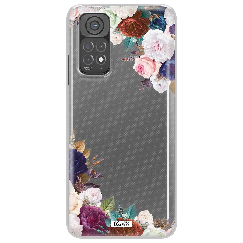 a corner of flowers with leaves Xiaomi Redmi Note 11 Clear TPU Case