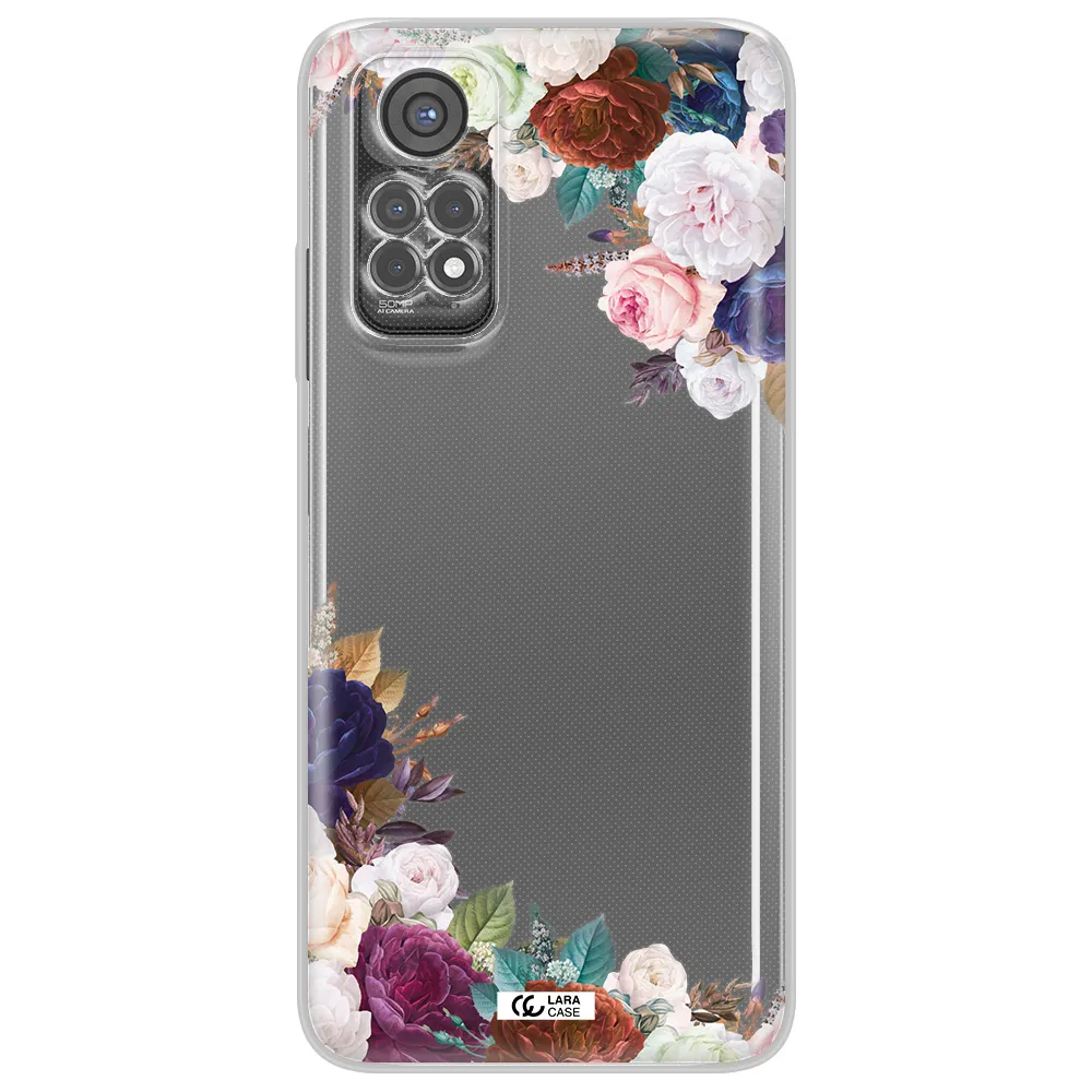 A Corner Of Flowers With Leaves Xiaomi Redmi Note 11S Clear Tpu Case
