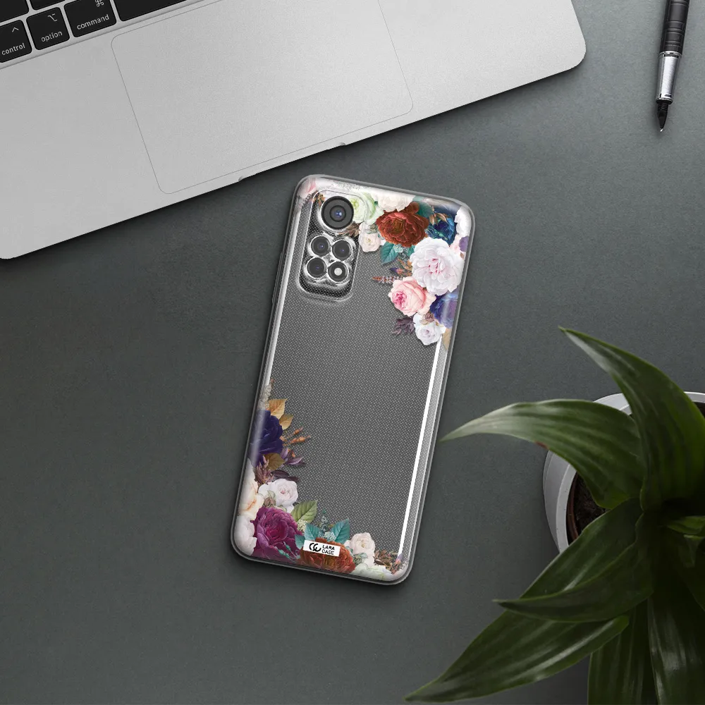 A Corner Of Flowers With Leaves Xiaomi Redmi Note 11S Clear Tpu Case