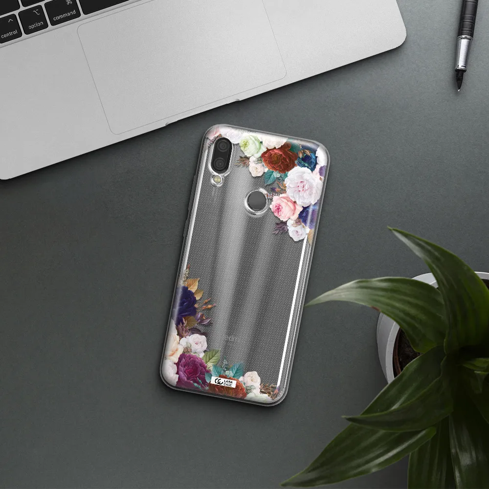 a corner of flowers with leaves Xiaomi Redmi Note 7 Clear TPU Case