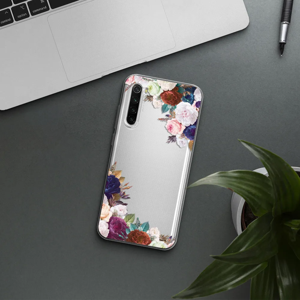 A Corner Of Flowers With Leaves Xiaomi Redmi Note 8T Clear Tpu Case