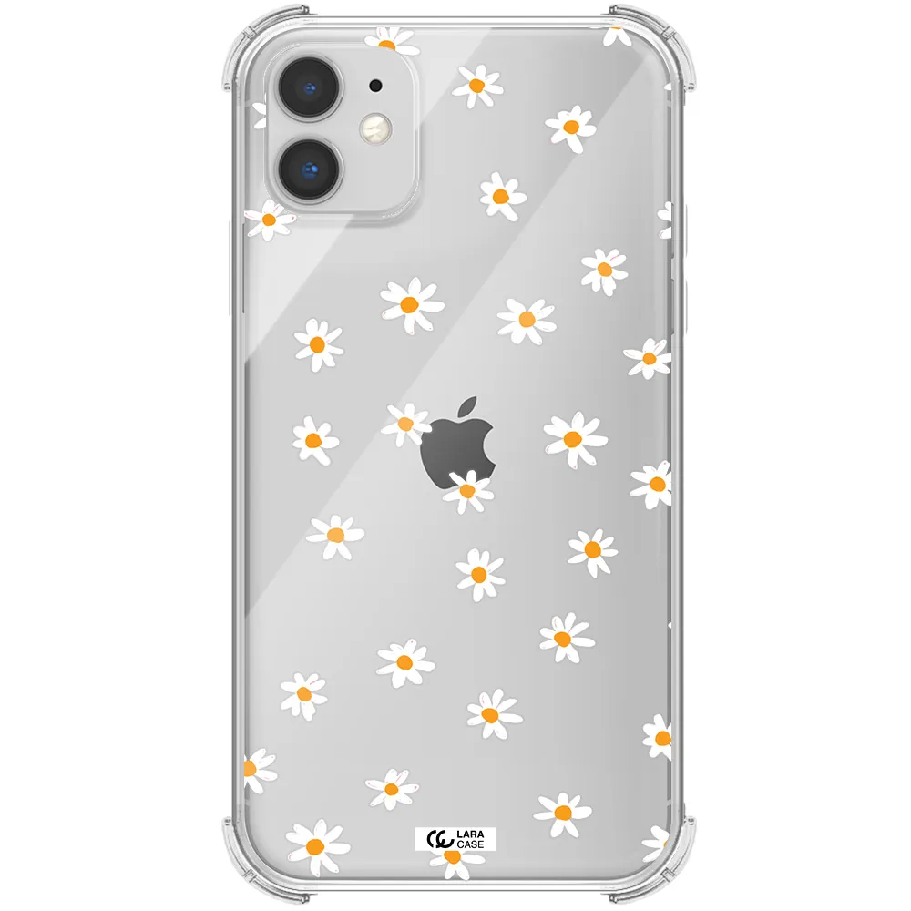 a white background with orange dots Apple iPhone 11 Clear PC Case