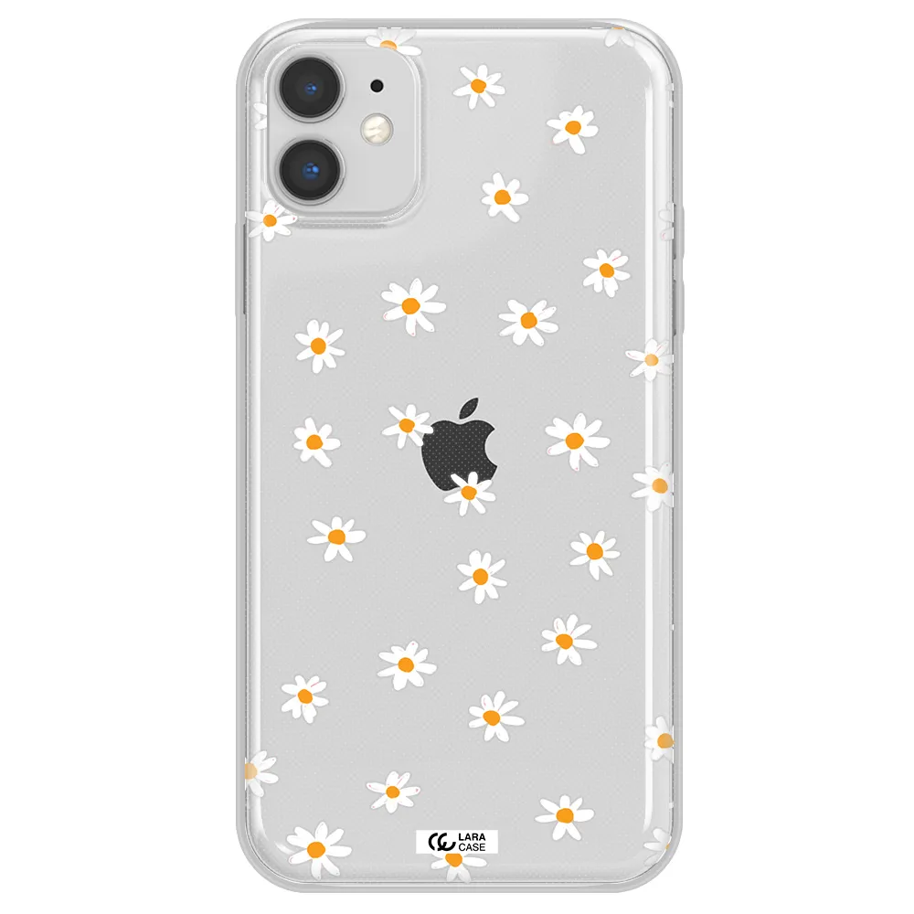 a white background with orange dots Apple iPhone 11 Clear TPU Case