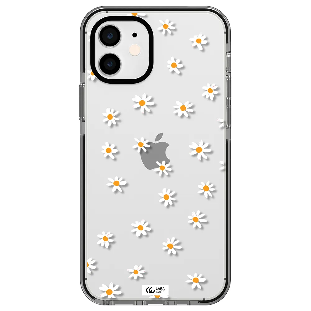 a white background with orange dots Apple iPhone 11 impact black border Case