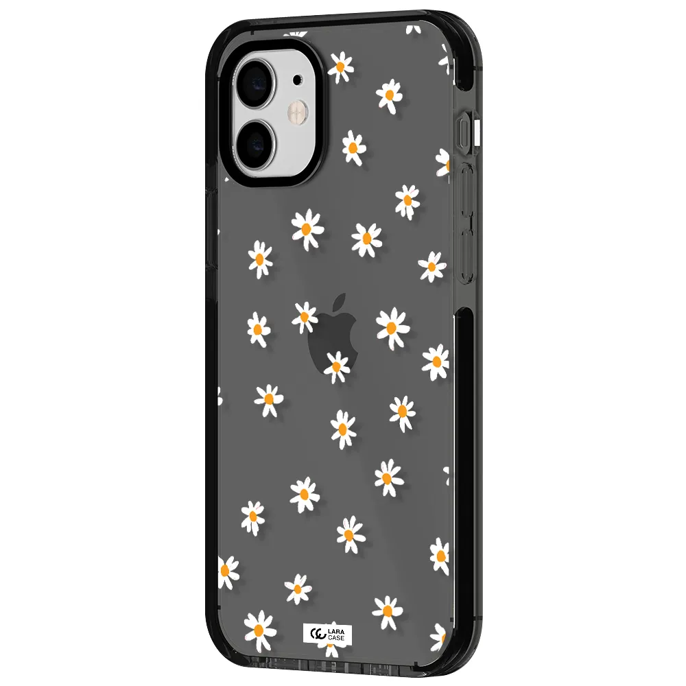 a white background with orange dots Apple iPhone 11 impact Smoke Black Case