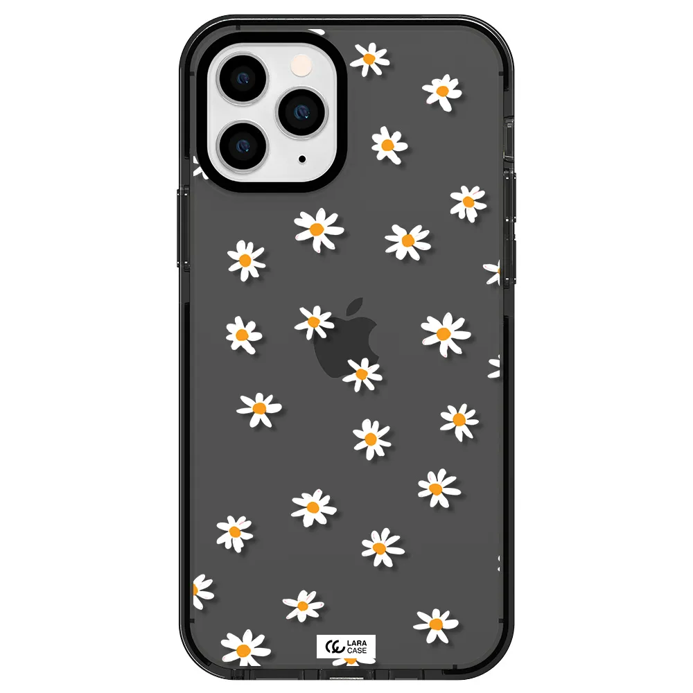a white background with orange dots Apple iPhone 11 pro impact Smoke Black Case