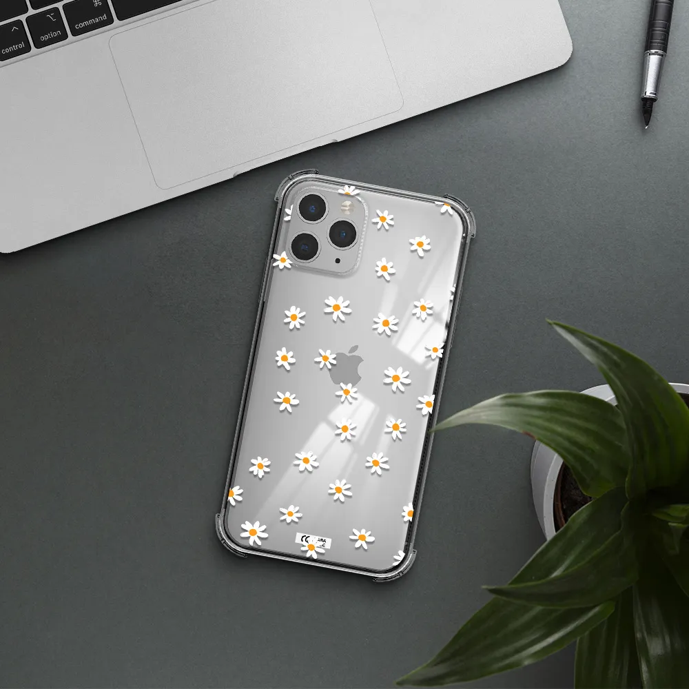 a white background with orange dots Apple iPhone 11 pro max Clear PC Case