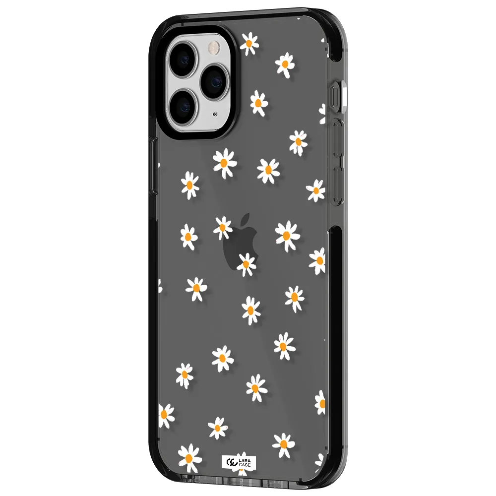 a white background with orange dots Apple iPhone 11 pro max impact Smoke Black Case