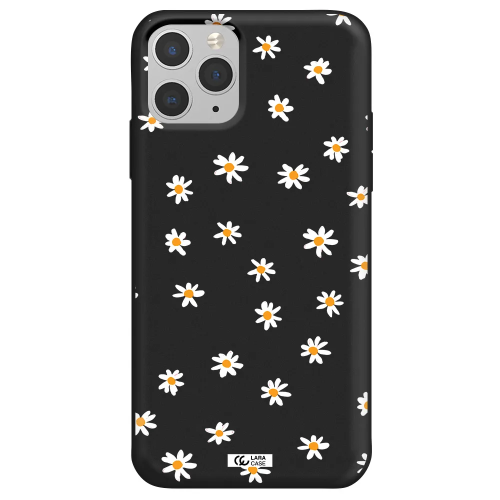 a white background with orange dots Apple iPhone 11 pro max Silicone black Case