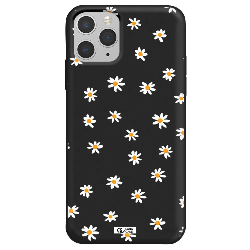 a white background with orange dots Apple iPhone 11 pro Silicone black Case
