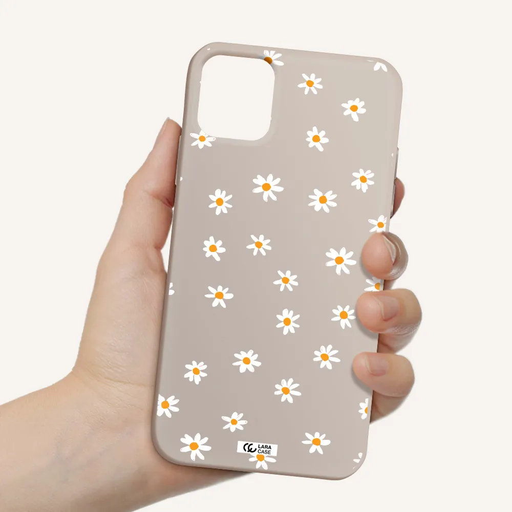a white background with orange dots Apple iPhone 11 Silicone Stone Case