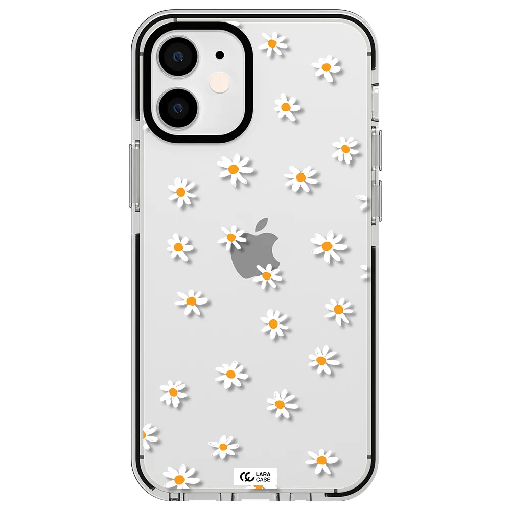 a white background with orange dots Apple iPhone 12 mini impact black border Case