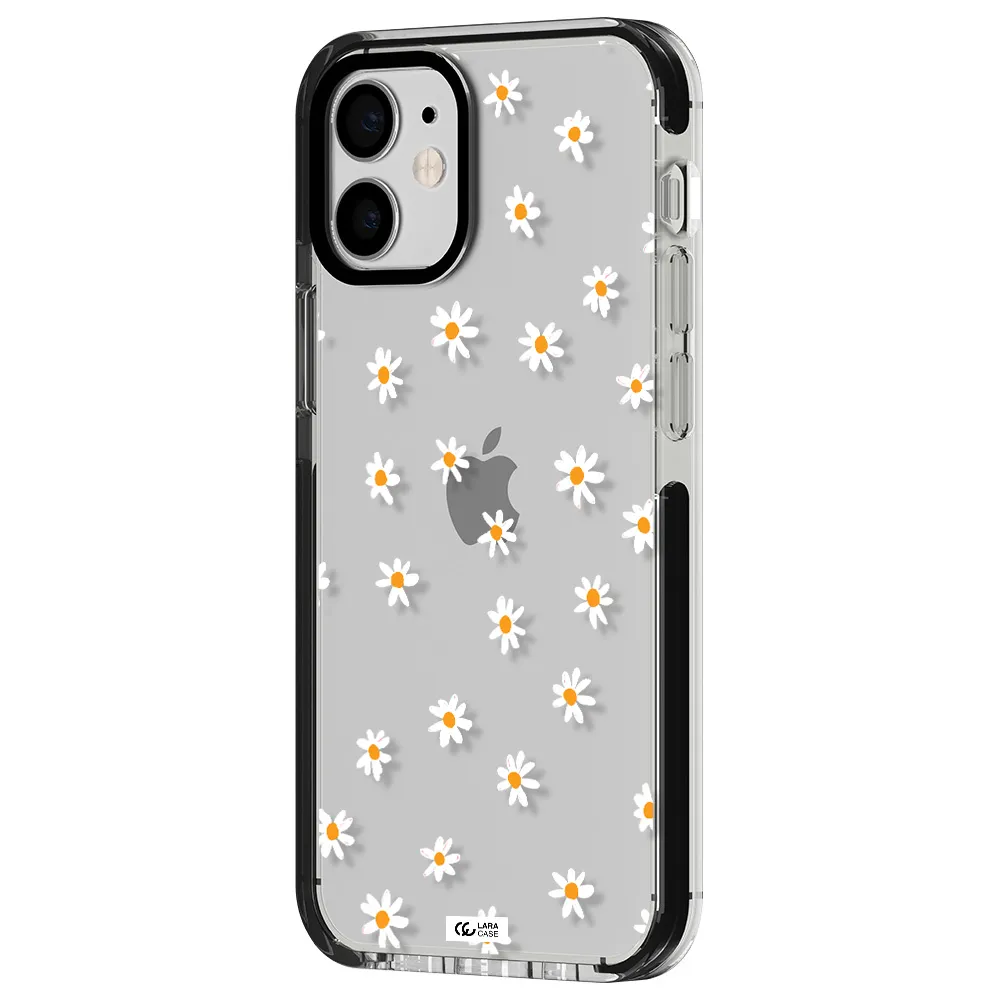 a white background with orange dots Apple iPhone 12 mini impact black border Case