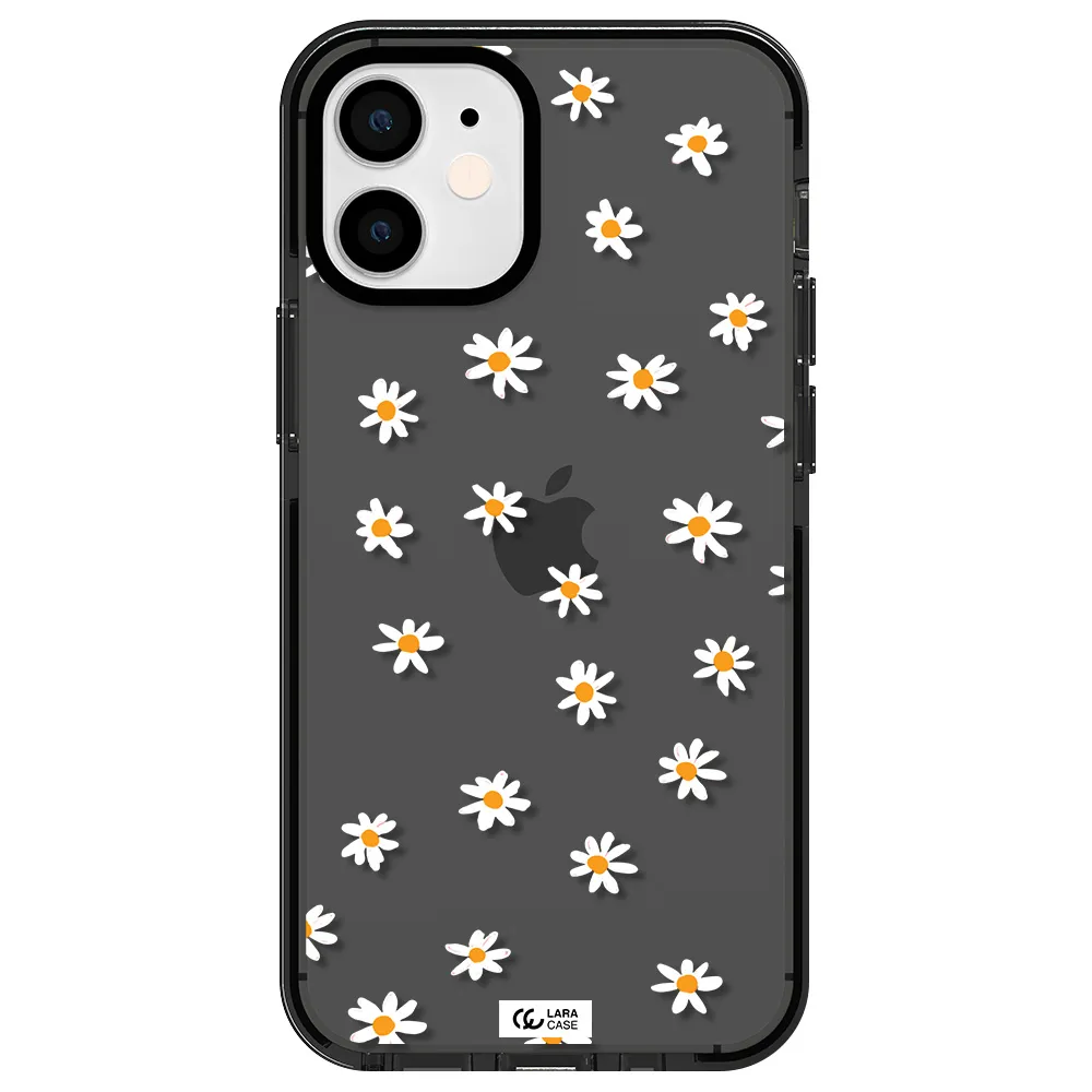 a white background with orange dots Apple iPhone 12 mini impact Smoke Black Case