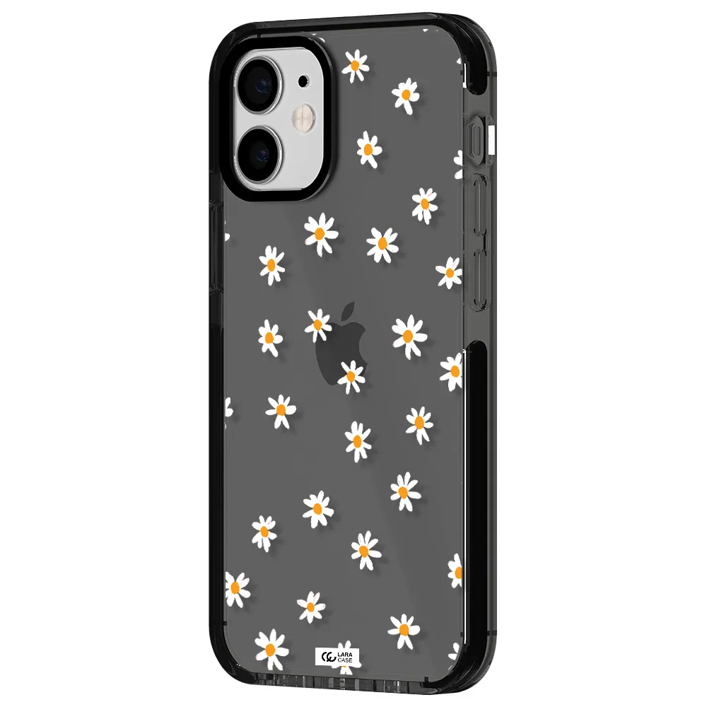 a white background with orange dots Apple iPhone 12 mini impact Smoke Black Case