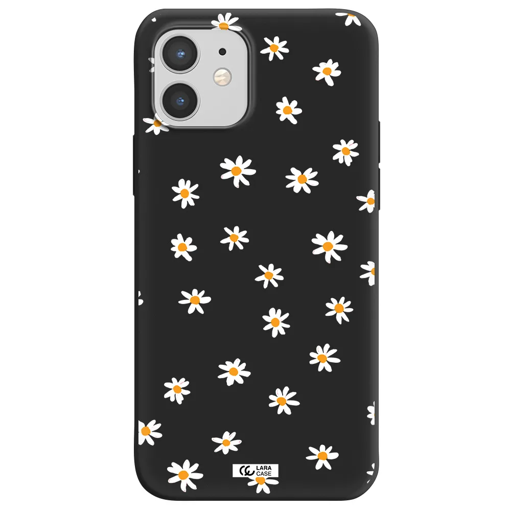 a white background with orange dots Apple iPhone 12 mini Silicone black Case