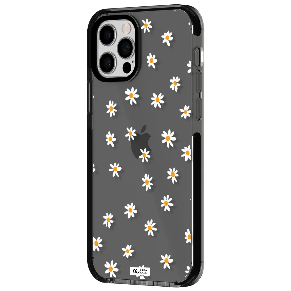 a white background with orange dots Apple iPhone 12 pro impact Smoke Black Case