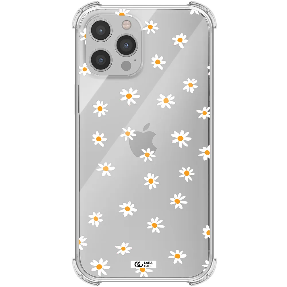 a white background with orange dots Apple iPhone 12 pro max Clear PC Case