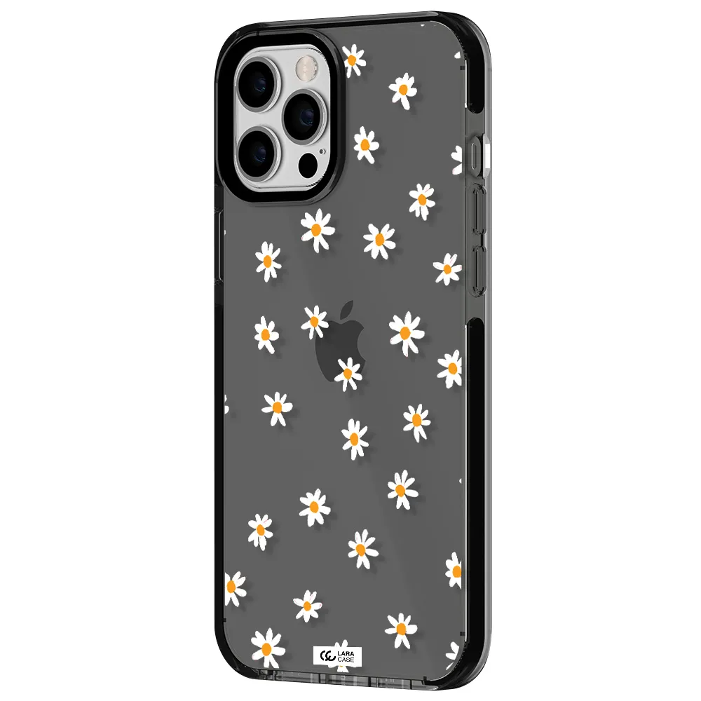 a white background with orange dots Apple iPhone 12 pro max impact Smoke Black Case