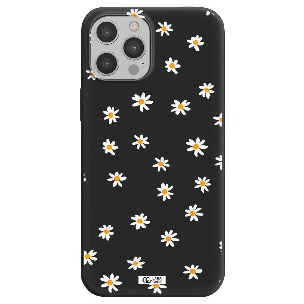 a white background with orange dots Apple iPhone 12 pro max Silicone black Case