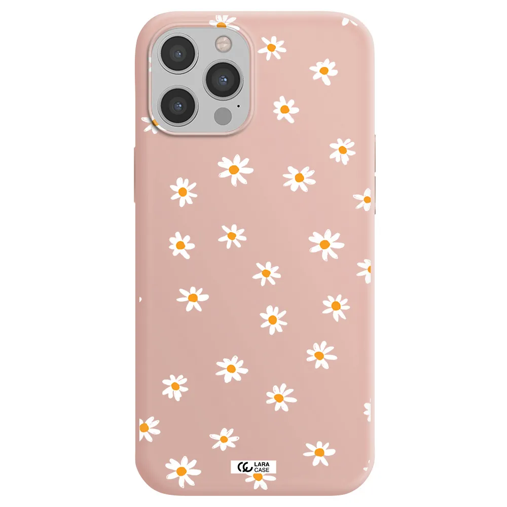 a white background with orange dots Apple iPhone 12 pro Silicone pastel pink Case