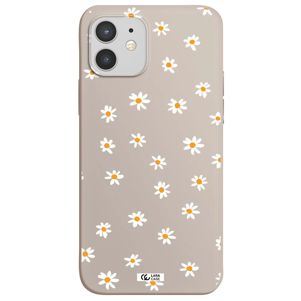 a white background with orange dots Apple iPhone 12 Silicone Stone Case