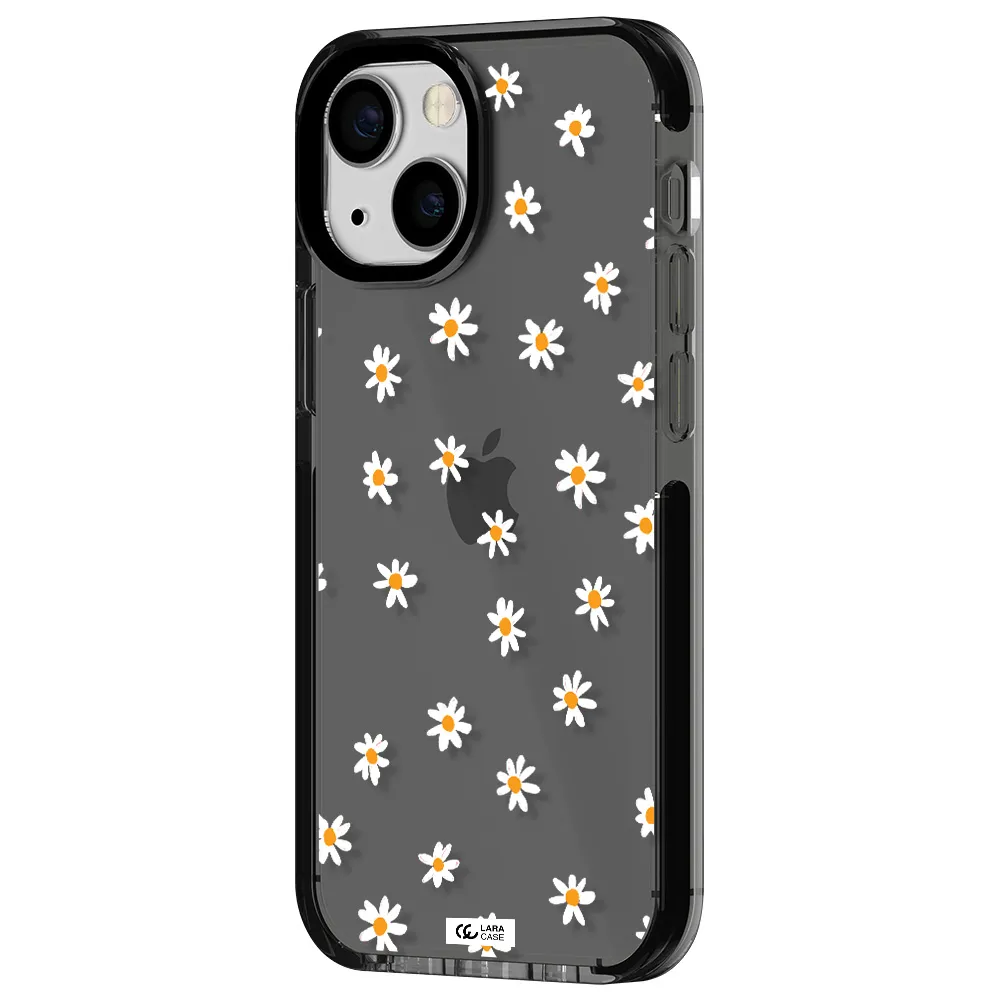 a white background with orange dots Apple iPhone 13 mini impact Smoke Black Case