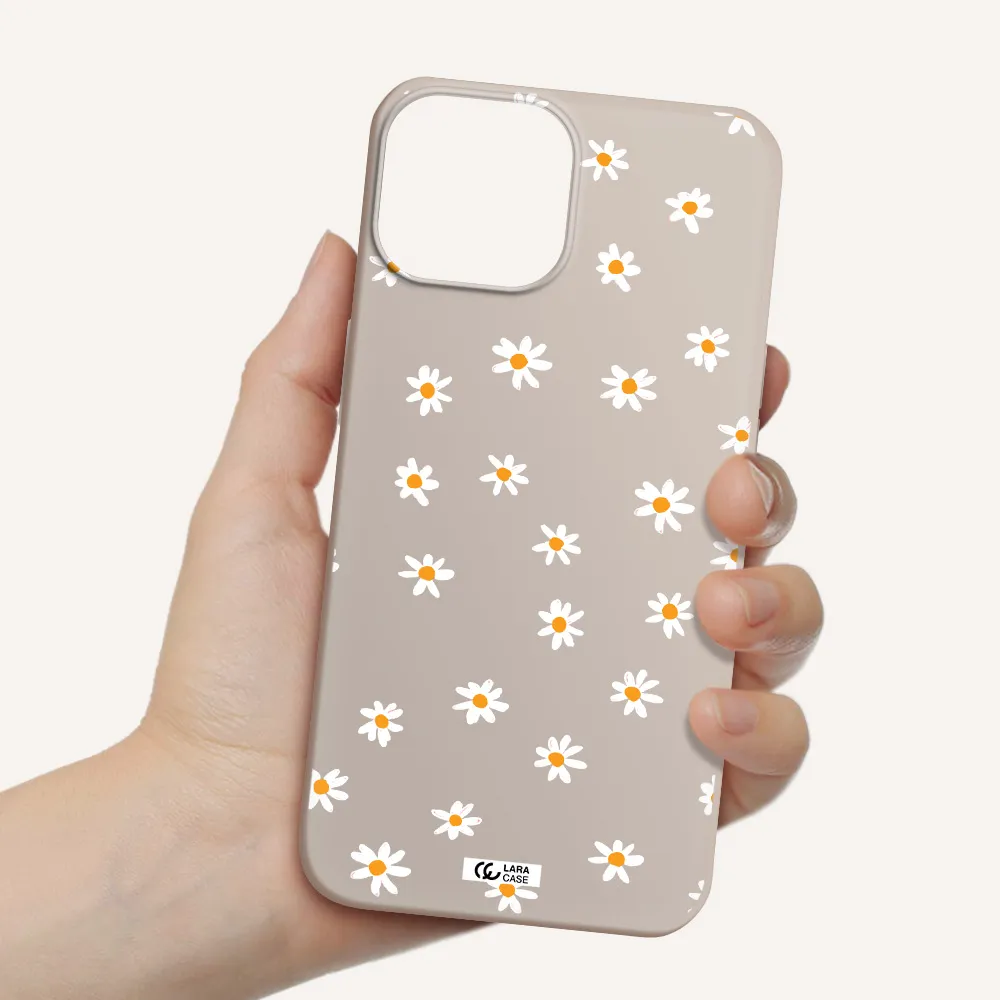 a white background with orange dots Apple iPhone 13 mini Silicone Stone Case