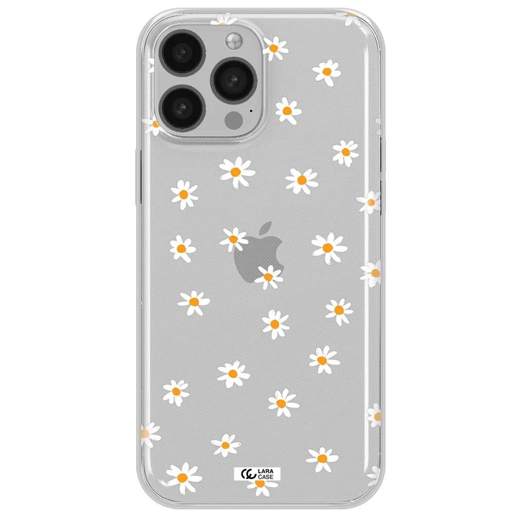 a white background with orange dots Apple iPhone 13 Pro Clear TPU Case