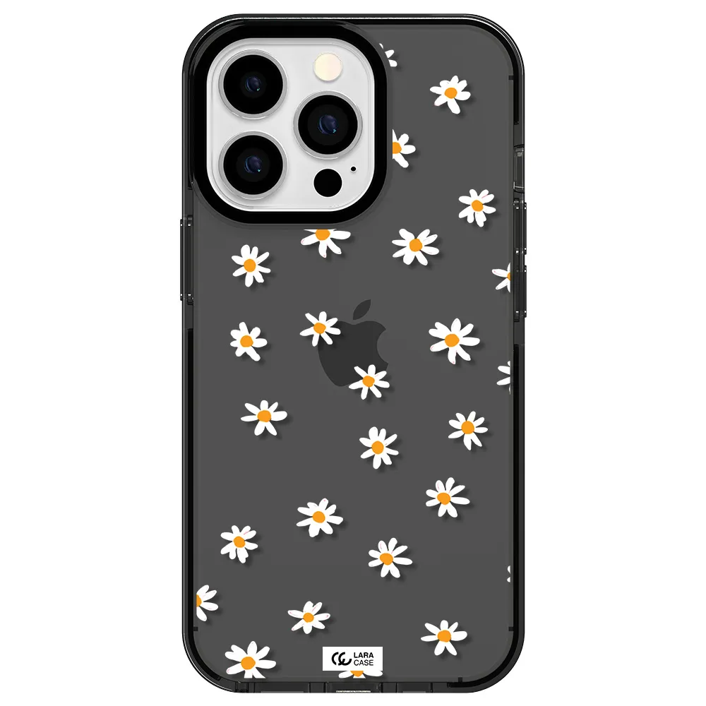 a white background with orange dots Apple iPhone 13 Pro impact Smoke Black Case