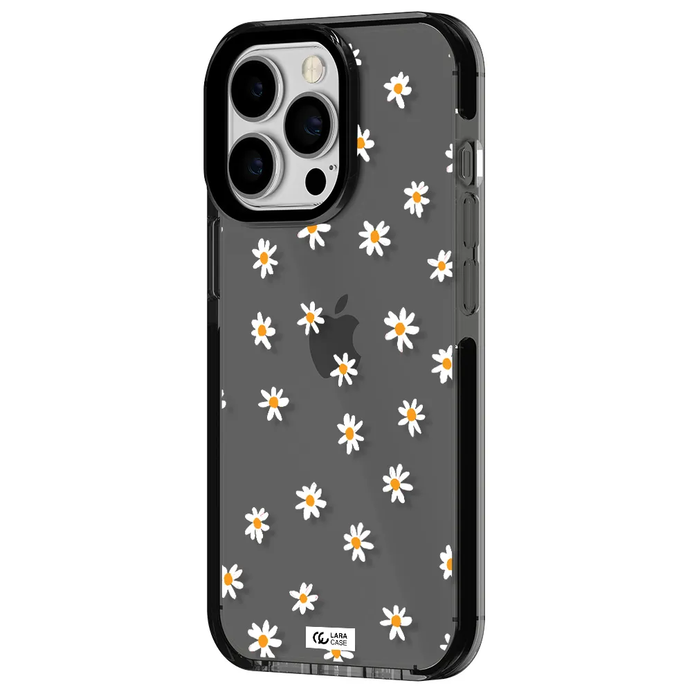 a white background with orange dots Apple iPhone 13 Pro impact Smoke Black Case