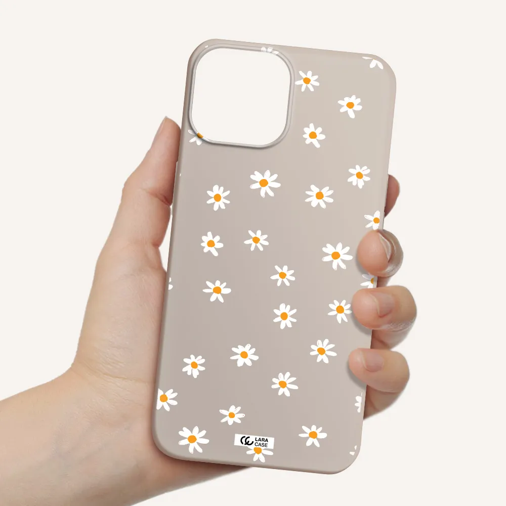 a white background with orange dots Apple iPhone 13 Silicone Stone Case
