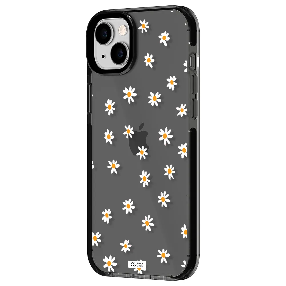 a white background with orange dots Apple iPhone 14 plus impact Smoke Black Case