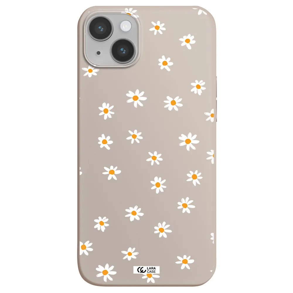 a white background with orange dots Apple iPhone 14 plus Silicone Stone Case