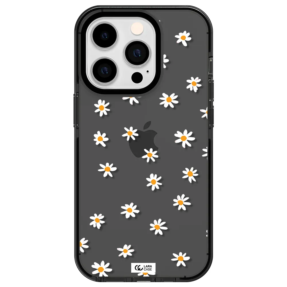 a white background with orange dots Apple iPhone 14 pro impact Smoke Black Case