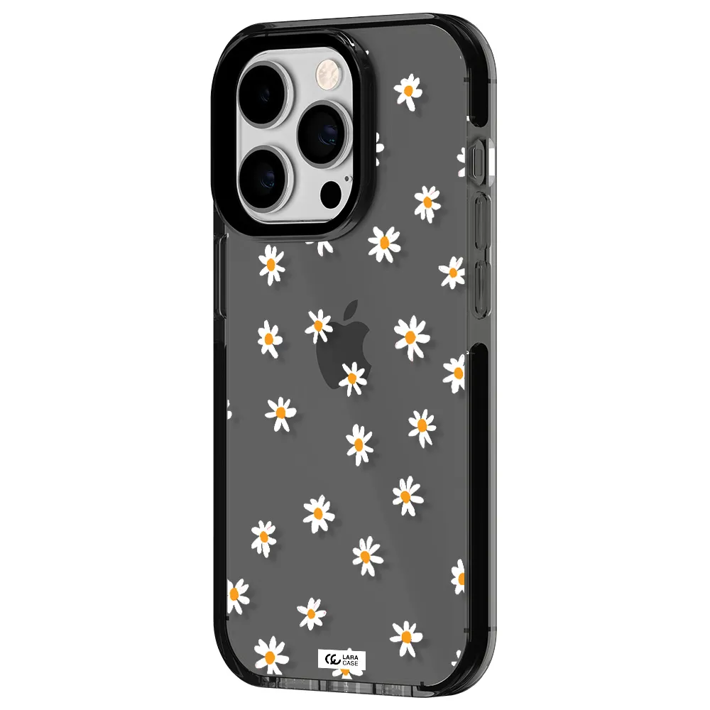 a white background with orange dots Apple iPhone 14 pro impact Smoke Black Case