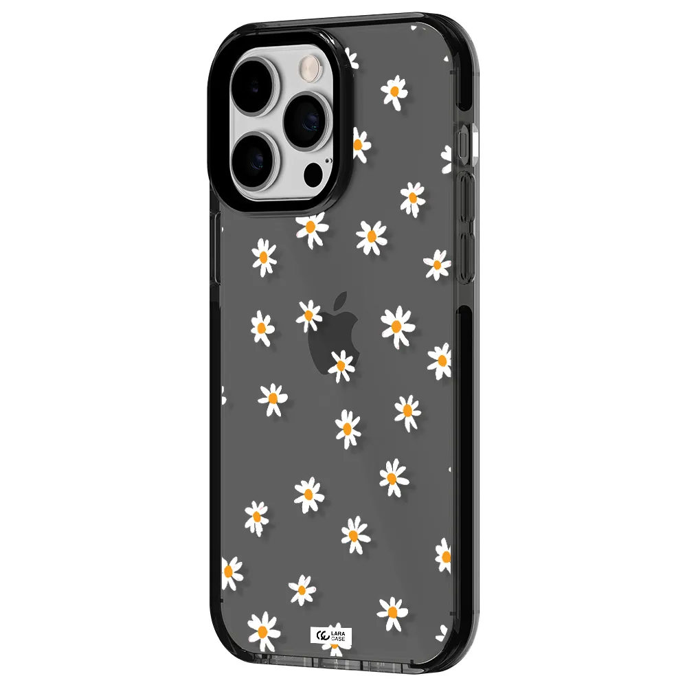 a white background with orange dots Apple iPhone 14 pro max impact Smoke Black Case