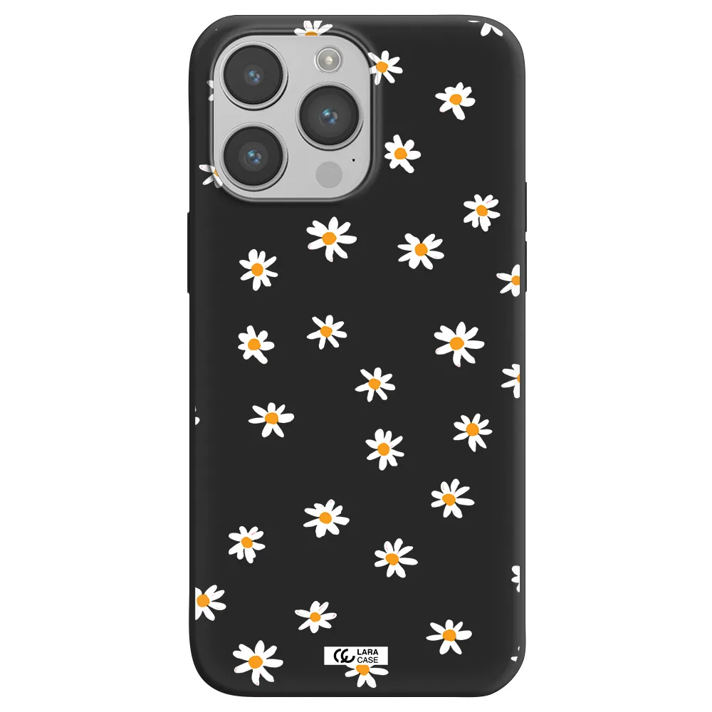 a white background with orange dots Apple iPhone 14 pro Silicone black Case