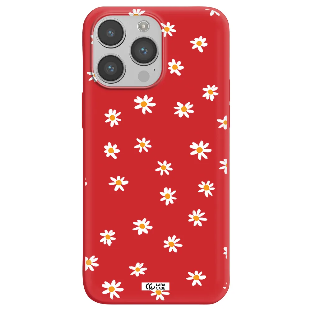a white background with orange dots Apple iPhone 14 pro Silicone Imperial Red Case