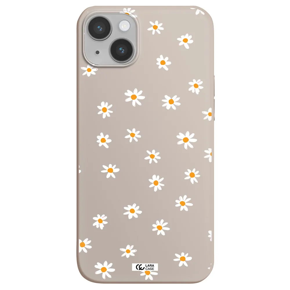 a white background with orange dots Apple iPhone 14 Silicone Stone Case