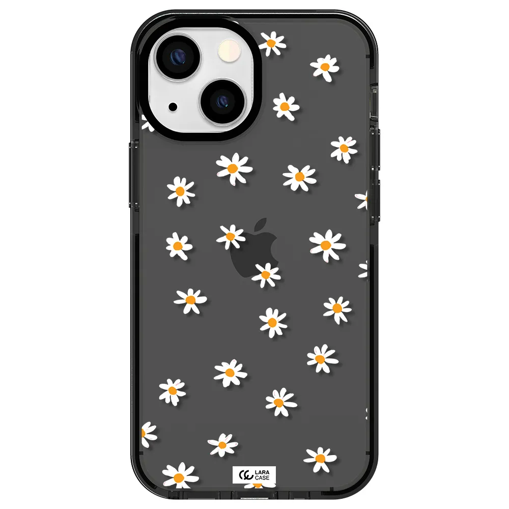 a white background with orange dots Apple iPhone 15 impact Smoke Black Case