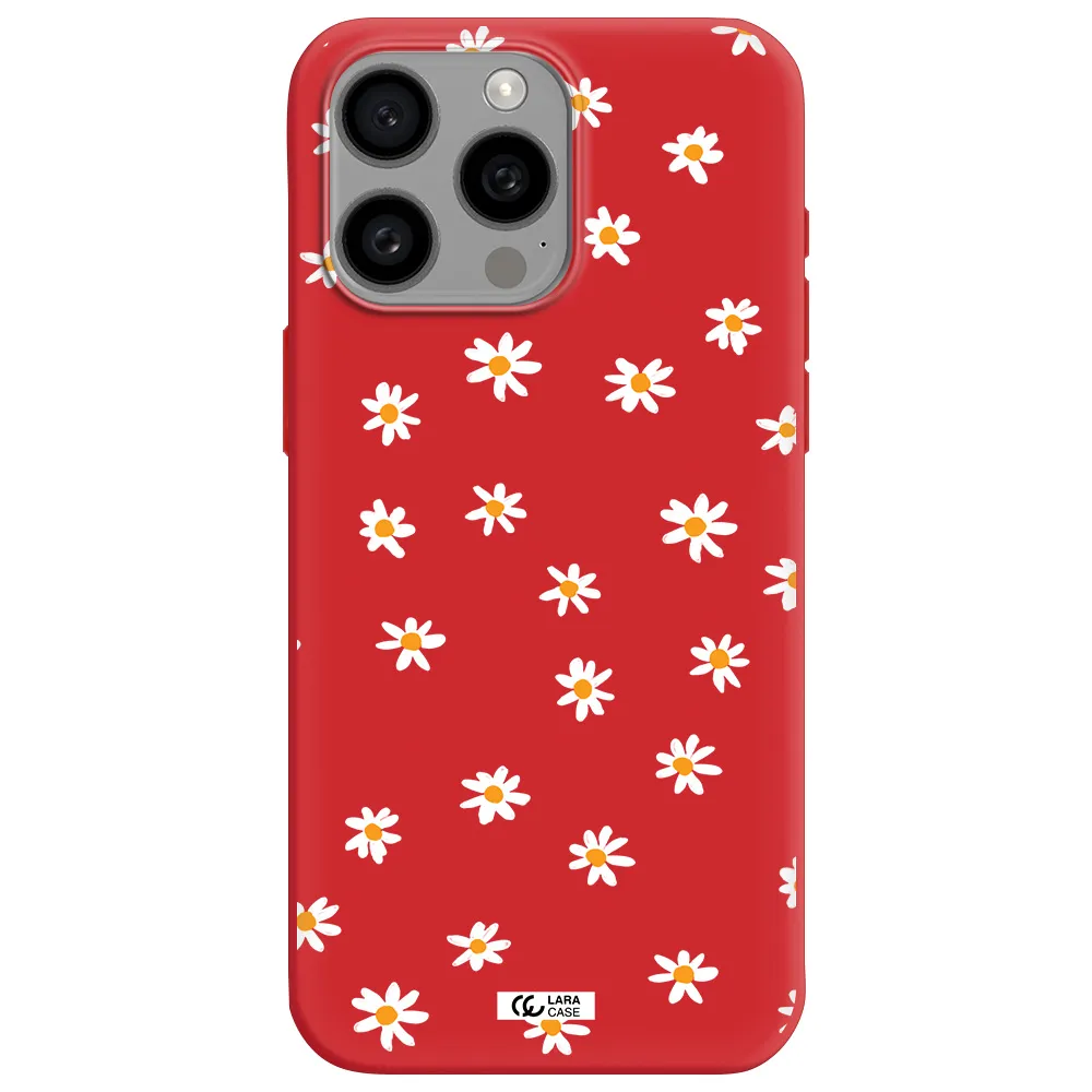 A White Background With Orange Dots Apple Iphone 15 Pro Max Silicone Imperial Red Case
